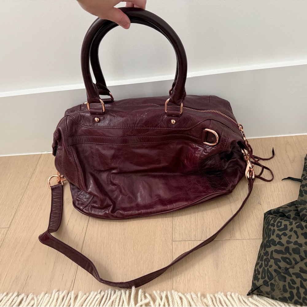 Rebecca Minkoff Purse Plum with Rosegold and Dustbag